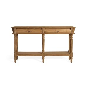 Console en bois de teck massif avec poignées en métal