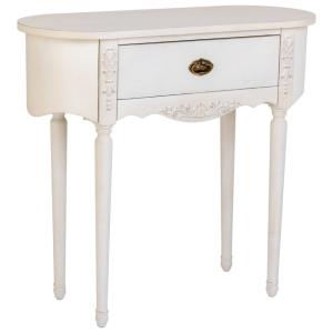 Console en bois laqué blanc vieilli avec 1 tiroir 88x36x80h…
