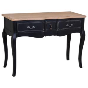 Console en bois laqué noir vieilli avec 3 tiroirs 115x50x80…