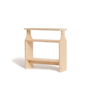 Console en bois massif couleur beige, 80 cm