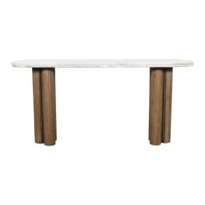 Console en bois massif et marbre