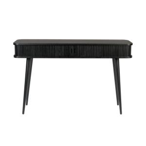 Console en bois noir avec portes coulissantes