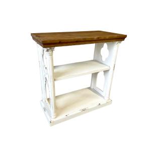 Console en bois patiné blanc L 81