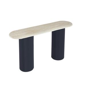Console en marbre composite beige, noir