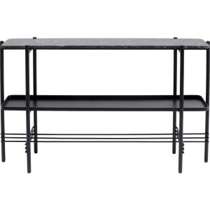 Console en marbre minéral noir et acier