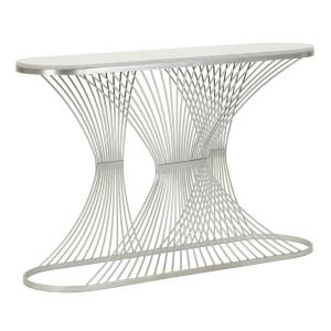 Console en métal argenté cm 120x35x79
