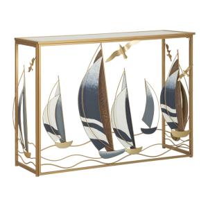 Console en métal avec voiliers 108x37x80 cm