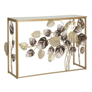 Console en métal et miroir multicolore 108x36,8x80 cm