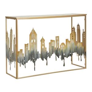 Console en métal et miroir multicolore 110x38,5x81 cm