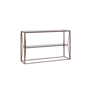 Console en métal marron et double plateau en verre L120
