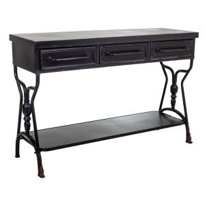 Console en métal noir 122x43x81h