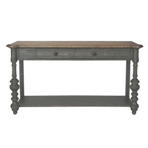 Console en pin et chêne massif noir - H85 cm