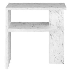 Console étagère effet marbre blanc 80cm