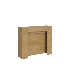 Console extensible 90x25/211 cm effet bois chêne nature