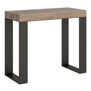 Console extensible 90x40/196 cm effet bois chêne nature