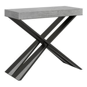 Console extensible 90x40/196 cm effet bois gris béton