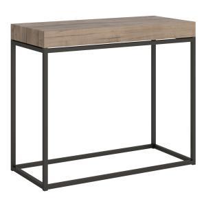 Console extensible 90x40/300 cm effet bois chêne nature