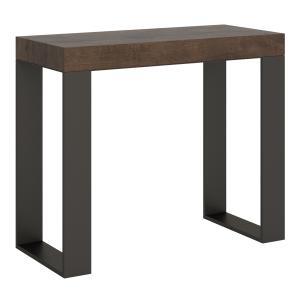 Console extensible 90x40/300 cm effet bois noyer