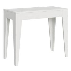 Console extensible 90x42/198 cm effet bois frêne blanc