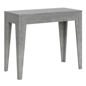 Console extensible 90x42/198 cm effet bois gris béton