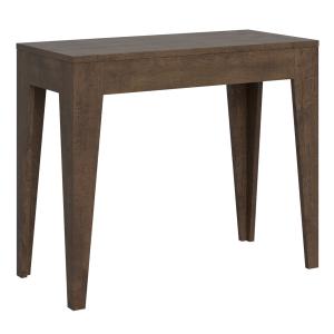 Console extensible 90x42/198 cm effet bois noyer