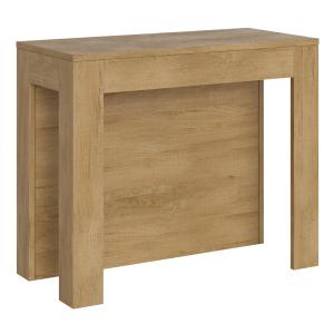 Console extensible 90x42/290 cm effet bois chêne nature