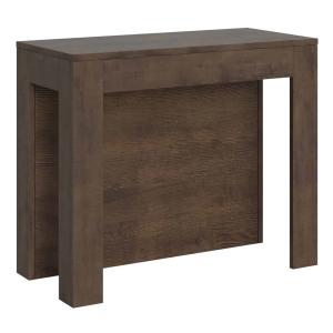 Console extensible 90x42/290 cm effet bois noyer