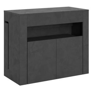 Console extensible 90x42/302 cm effet bois anthracite avec…