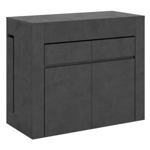Console extensible 90x42/302 cm effet bois anthracite avec…