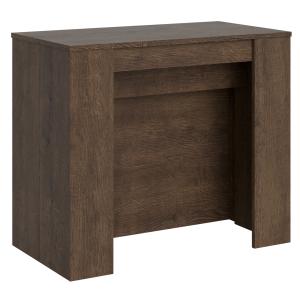 Console extensible 90x48/296 cm effet bois noyer