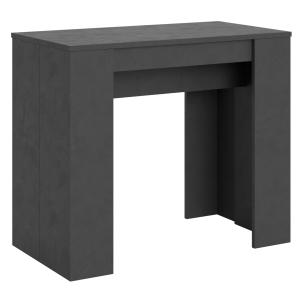 Console extensible 90x48/308 cm effet bois anthracite