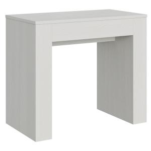 Console extensible 90x49/307 cm effet bois frêne blanc