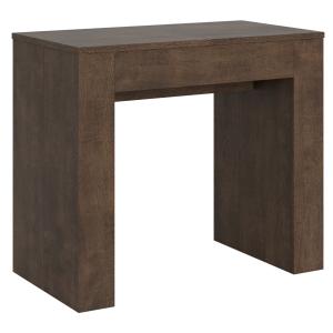 Console extensible 90x49/307 cm effet bois noyer