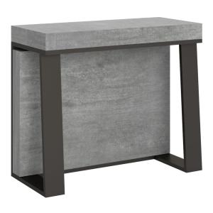 Console extensible effet béton gris 90x40/288 cm