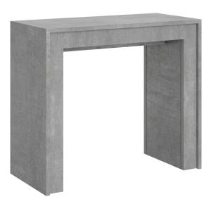 Console extensible effet béton gris 90x42/198 cm