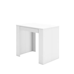 Console extensible effet bois blanc 180x90x77cm