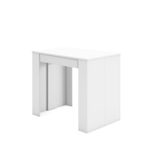 Console extensible effet bois blanc 222x90x77cm