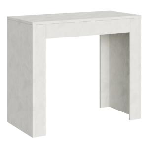 Console extensible  effet bois blanc 90x42/198 cm