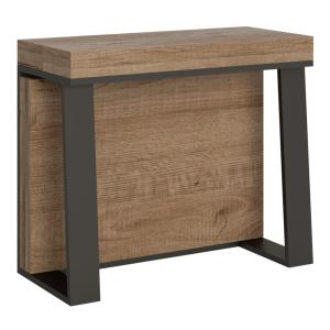 Console extensible effet bois chêne nature 90x40/288 cm