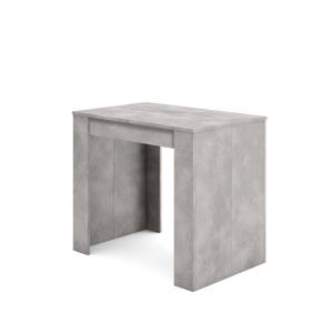 Console extensible effet bois ciment 160x90x77cm