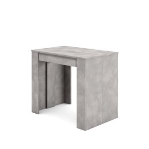 Console extensible effet bois ciment 302x90x77cm