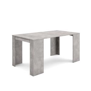 Console extensible effet bois ciment 90x58x77cm