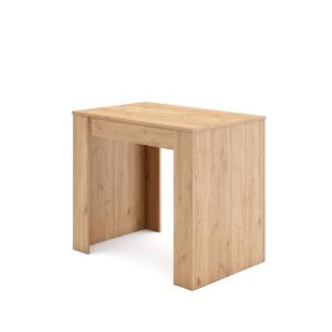 Console extensible effet bois de chêne 180x90x77cm