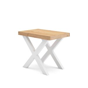 Console extensible effet bois de chêne 302x90x73cm