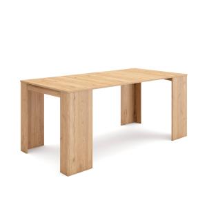 Console extensible effet bois de chêne 90x58x77cm