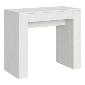 Console extensible effet bois frêne blanc 90x42/198 cm