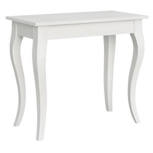 Console extensible effet bois frêne blanc 90x48/204 cm