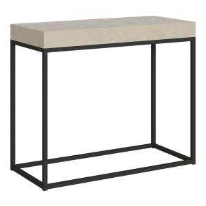Console extensible effet bois gris cachemire 90x40/196 cm