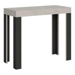 Console extensible effet bois gris cachemire 90x40/300 cm