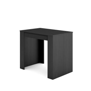 Console extensible effet bois noir 140x90x77cm